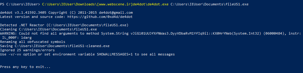 de4dot tool usage