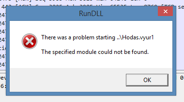 Error Stating dll not in malicious document